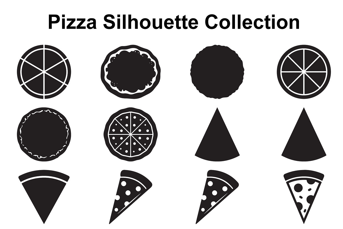 Pizza Slice Silhouette Assortment, an Object Graphic by Designer_Momina (Photo 1 of 3)