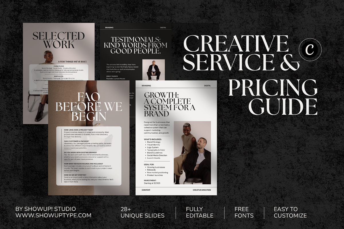 Creative Services Pricing Guide, a Marketing Template by ShowUp! Studio (Photo 1 of 7)