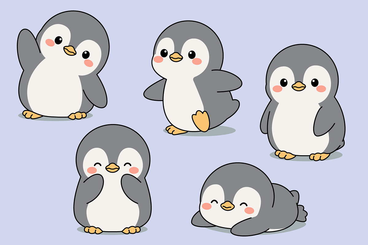 Baby Penguin Cartoon Set, an Animal Illustration by Artpon Illustration (Photo 2 of 3)