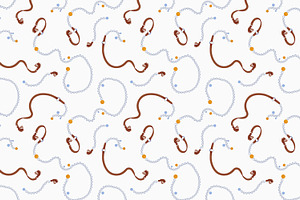 Gold, Silver Chains Seamless Pattern