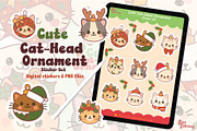 Cute Cat-Head Ornament Sticker Set, an Illustration by Dori Debreceni draws (Thumbnail 2 of 4)