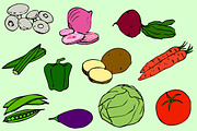 Vegetables Vector Clip Art / Icons, an Icon by Responsive Business Theme (Thumbnail 1 of 2)