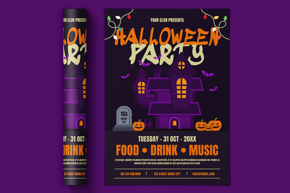 New Halloween Party Flyer, a Flyer Template by ContestDesign (Photo 3 of 3)