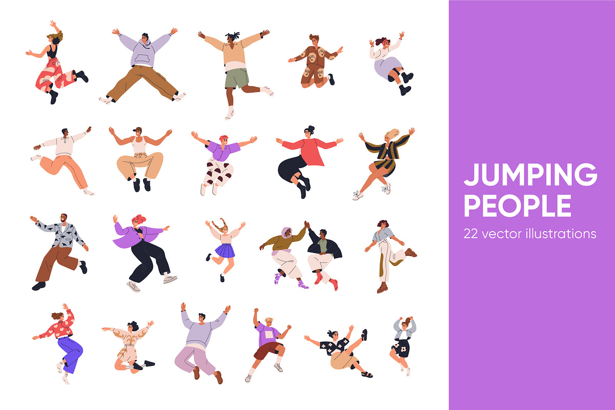 Happy people jumping up set, a Person Illustration by Good Studio (Photo 1 of 12)