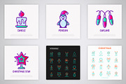 Merry Christmas | 16 Thin Line Icons, an Outline Icon by Alex Blogoodf (Thumbnail 6 of 7)