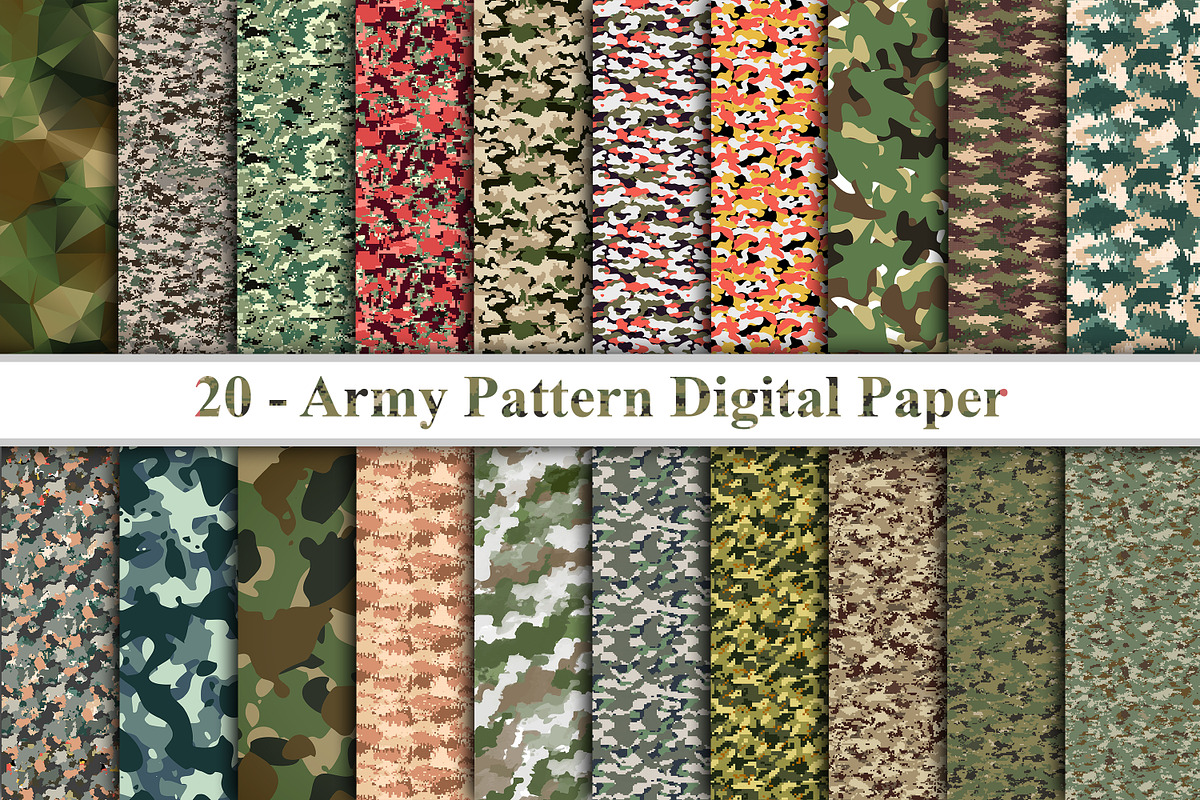 Army Pattern Digital Paper, a Pattern Graphic by Digital Studio