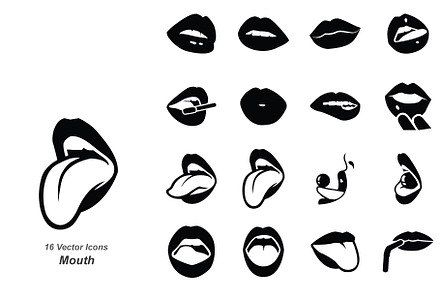 Mouth vector icons, an Icon by Jisun Park