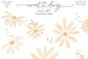 Watercolor Daisy Clipart Floral Card, a Decorative Illustration by Essem Creatives (Thumbnail 4 of 5)