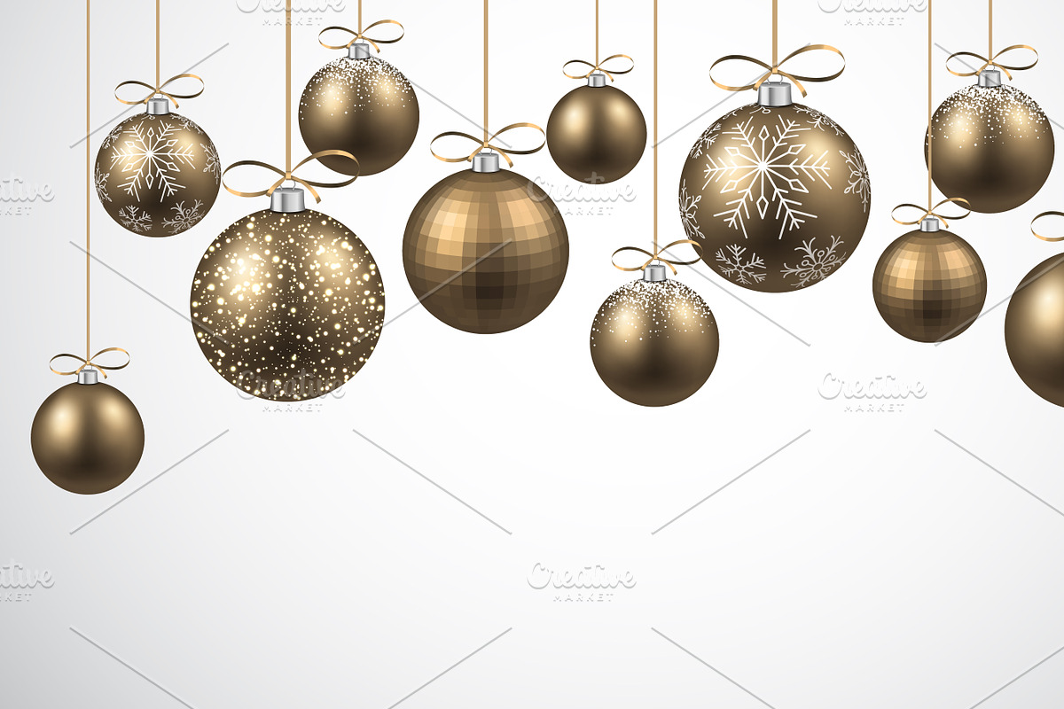 Big golden Christmas & New Year set, a Decorative Illustration by Vjom (Photo 17 of 30)