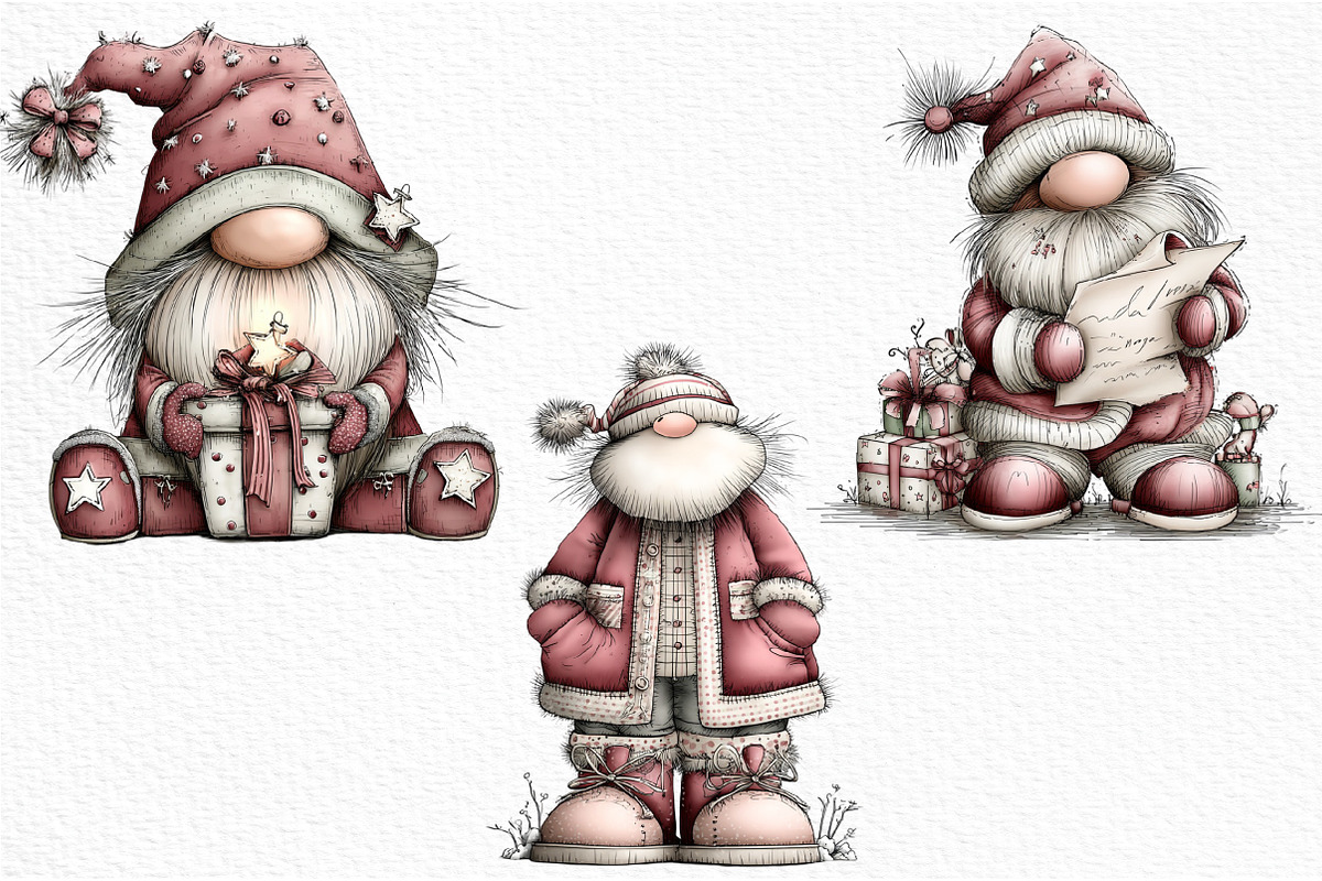 Whimsical Christmas Santa Clipart, an Illustration by Craft Nest (Photo 4 of 6)