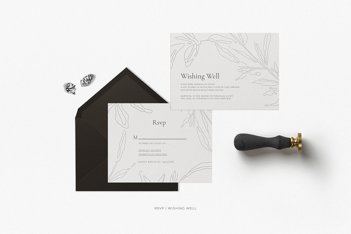 Elegant Floral Sketch Wedding Set, an Invitation Template by Azka Creative (Photo 3 of 6)