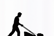 silhouette of a man mowing the lawn, an Illustration by Amazin_art (Thumbnail 4 of 21)