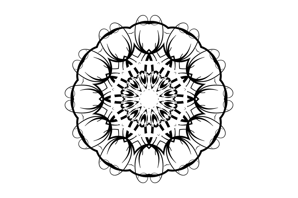 Modern Black and White Mandala Pack, a Decorative Illustration by NJ Himel (Photo 17 of 101)