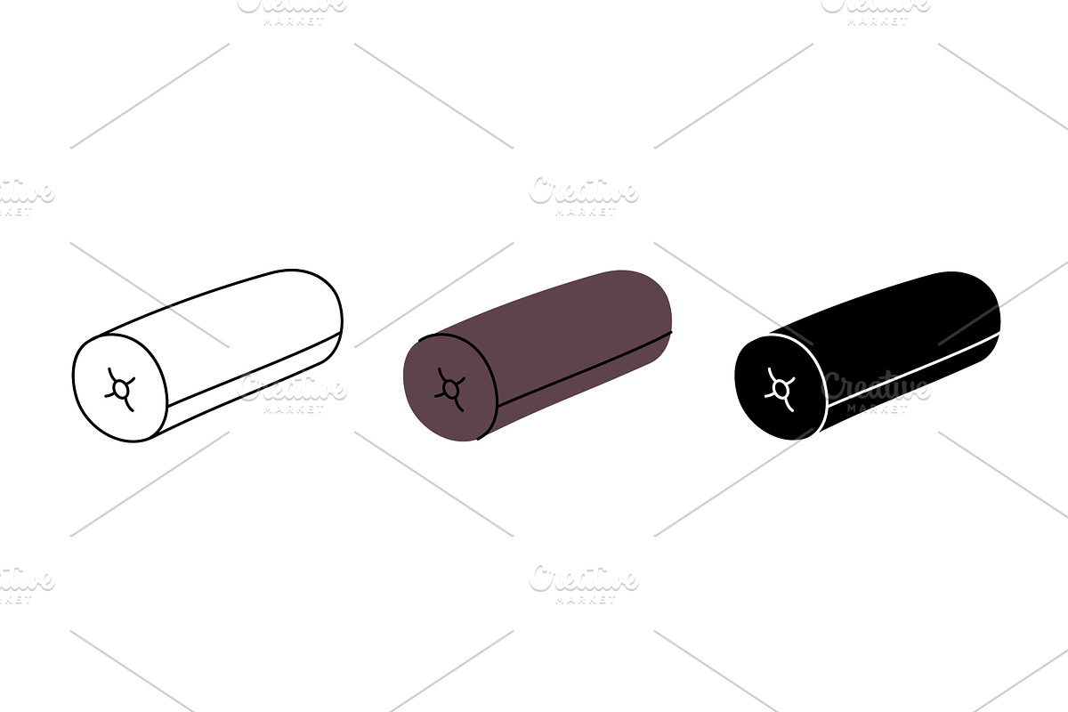 Bolster pillows icon set. Warm cozy, an Object Illustration by GraphiShop