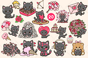 Cute Black Cat Clipart PNG Bundle, an Animal Illustration by Blumensdiary (Thumbnail 2 of 11)
