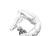 Sketchy yoga poses illustration set, an Illustration by RasterBird (Thumbnail 8 of 12)
