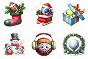 Christmas Sport Balls Sublimation PN, an Illustration by DreamPrint404 (Thumbnail 2 of 5)