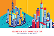 Isometric city constructor set, a Work Illustration by Anttoniu (Thumbnail 1 of 3)