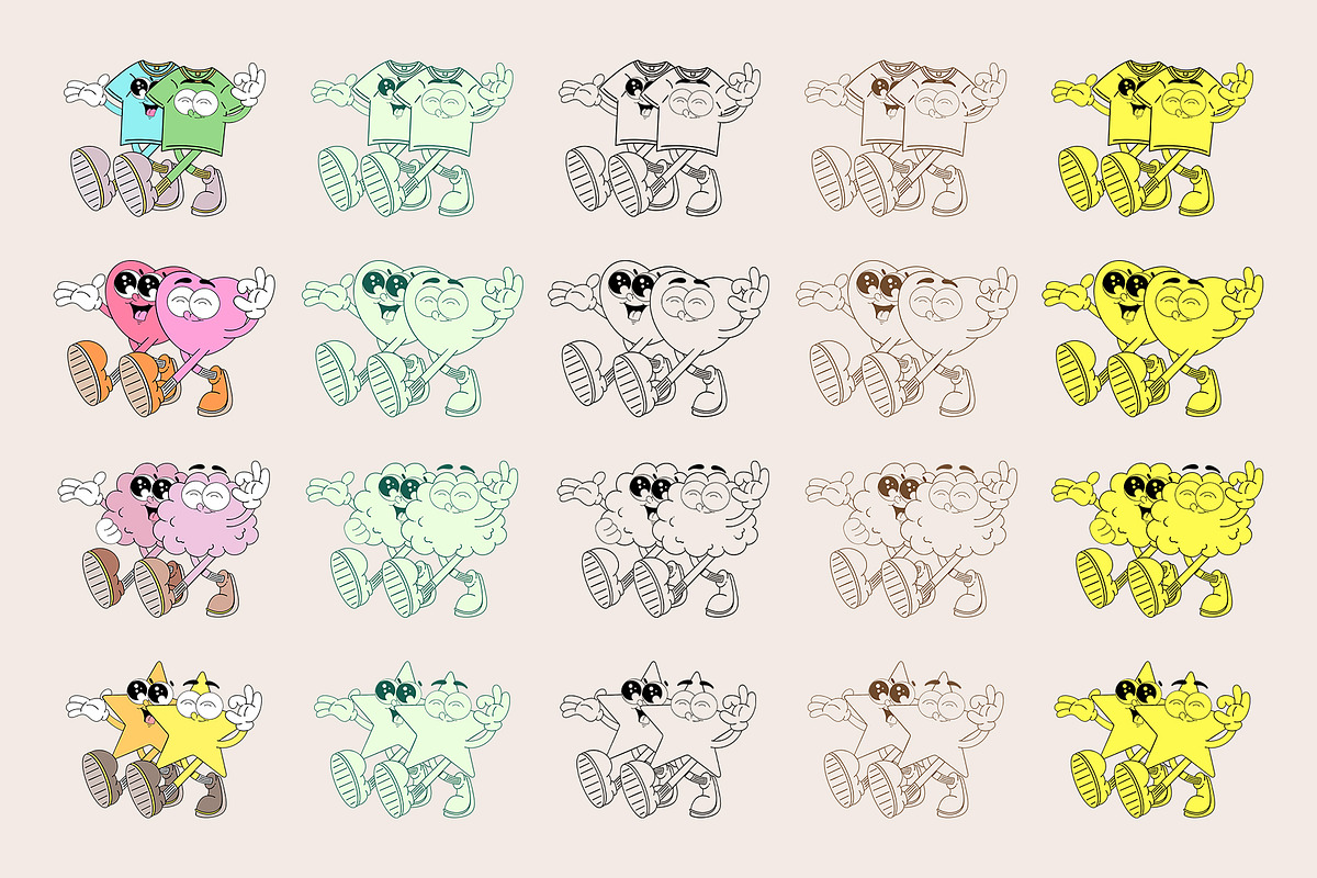Twins - Characters Collection, an Object Illustration by Alina Sh (Photo 5 of 13)