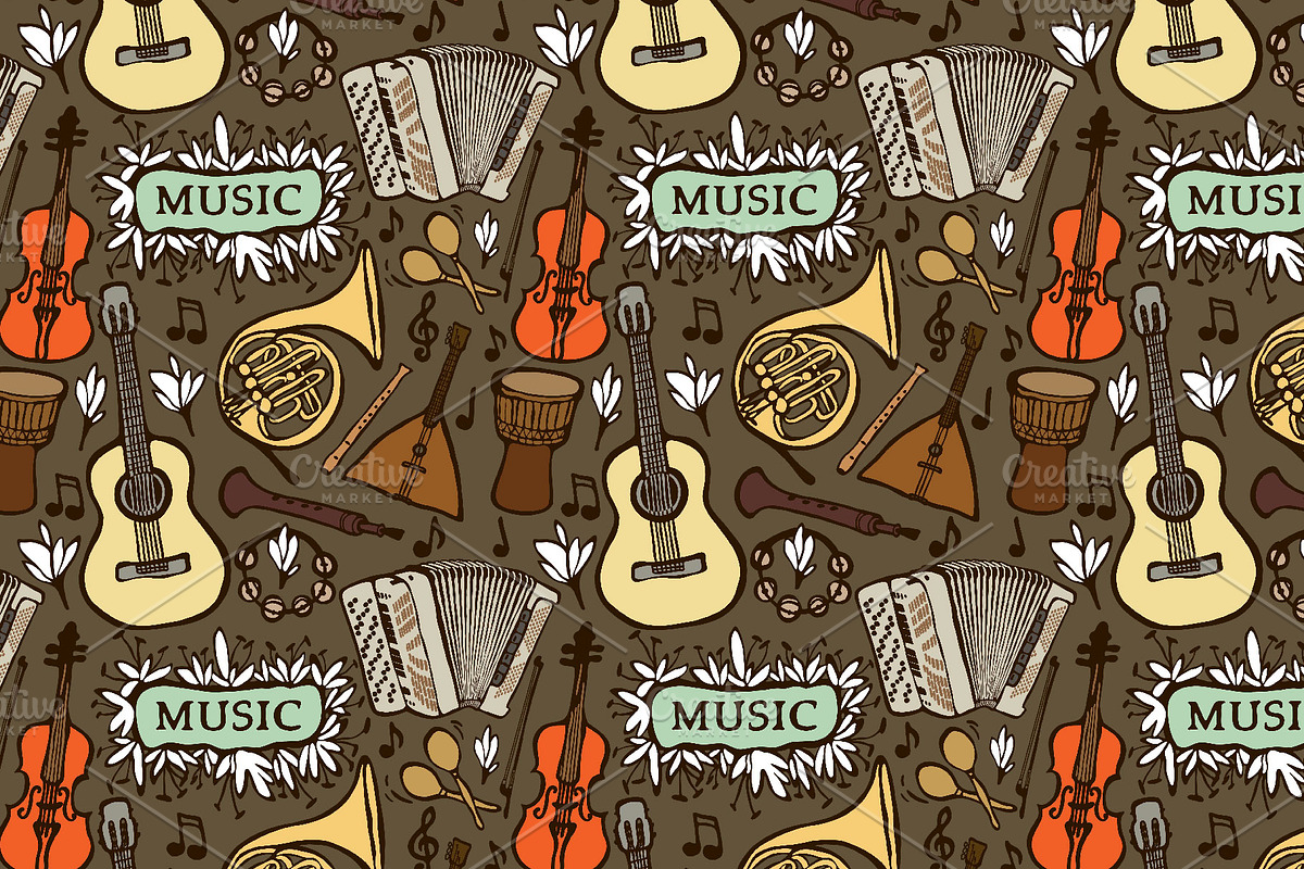 Musical Instruments, a Pattern Graphic by HANNA V (Photo 3 of 6)