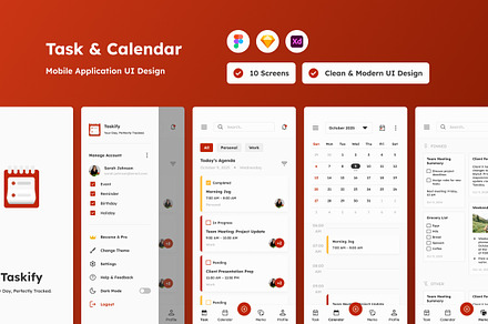 Taskify - Task & Calendar Mobile App, an App Template by trabaskriya