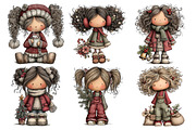 Whimsical Christmas Doll Clipart, an Animal Illustration by Creative Art (Thumbnail 5 of 6)