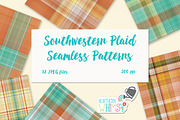 Terra Cotta and Teal Plaid, a Pattern Graphic by Northern Whimsy Design (Thumbnail 1 of 4)