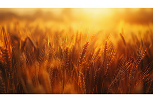 Golden wheat field glowing at sunset, a Nature Photo by piter.goskov