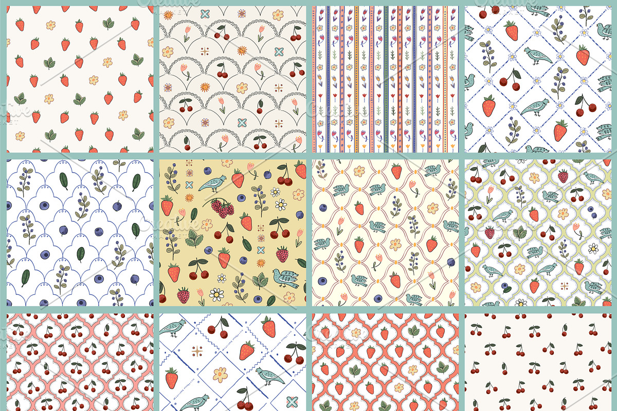 Flowers Birds Berries, a Pattern Graphic by GooseFrol (Photo 16 of 18)