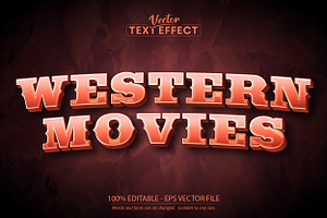 Western Text Effect, Editable Retro