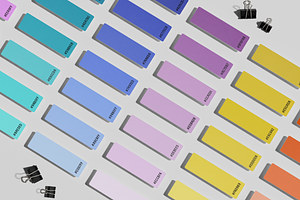 Mosaic Of Color Palette Cards Mockup