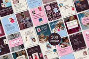 Pink Bold Instagram Canva Templates, a Social Media Template by Warmsoulgallery (Thumbnail 1 of 11)