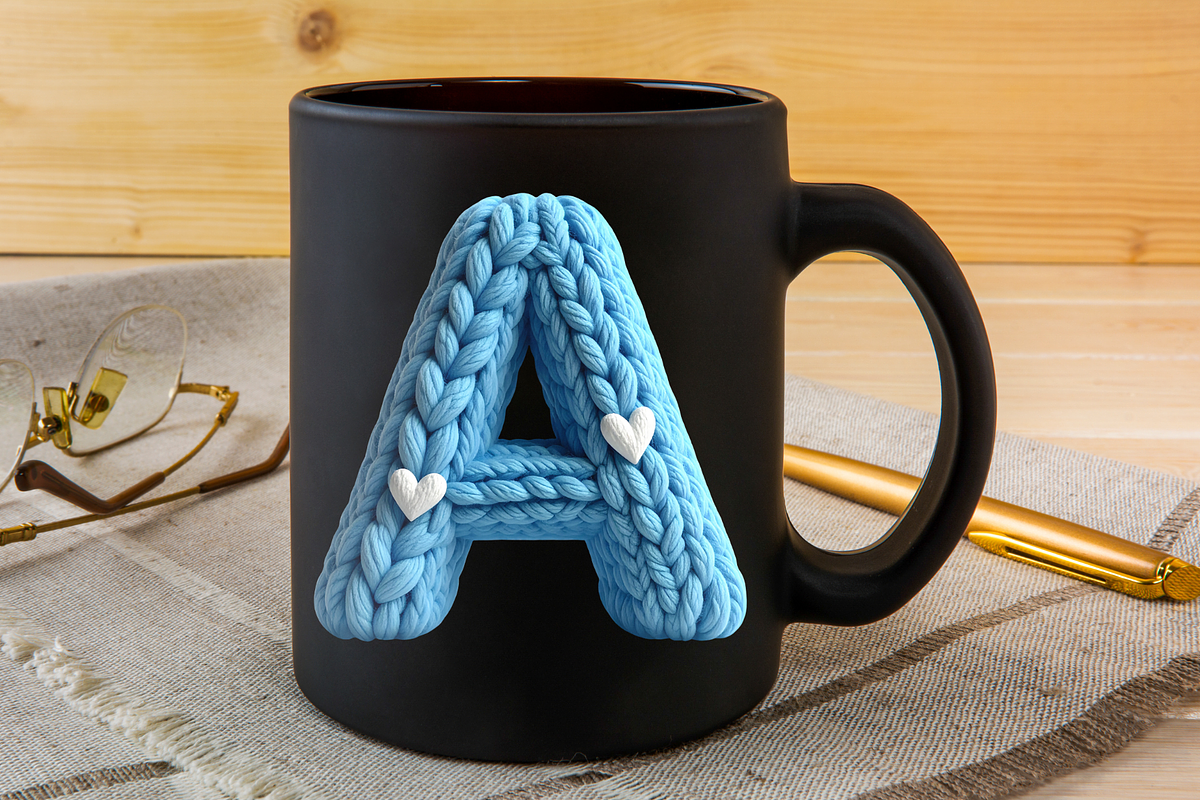 Knitted Nursery Alphabet Blue Knit, an Object Graphic by SindyPrintDesign (Photo 4 of 4)