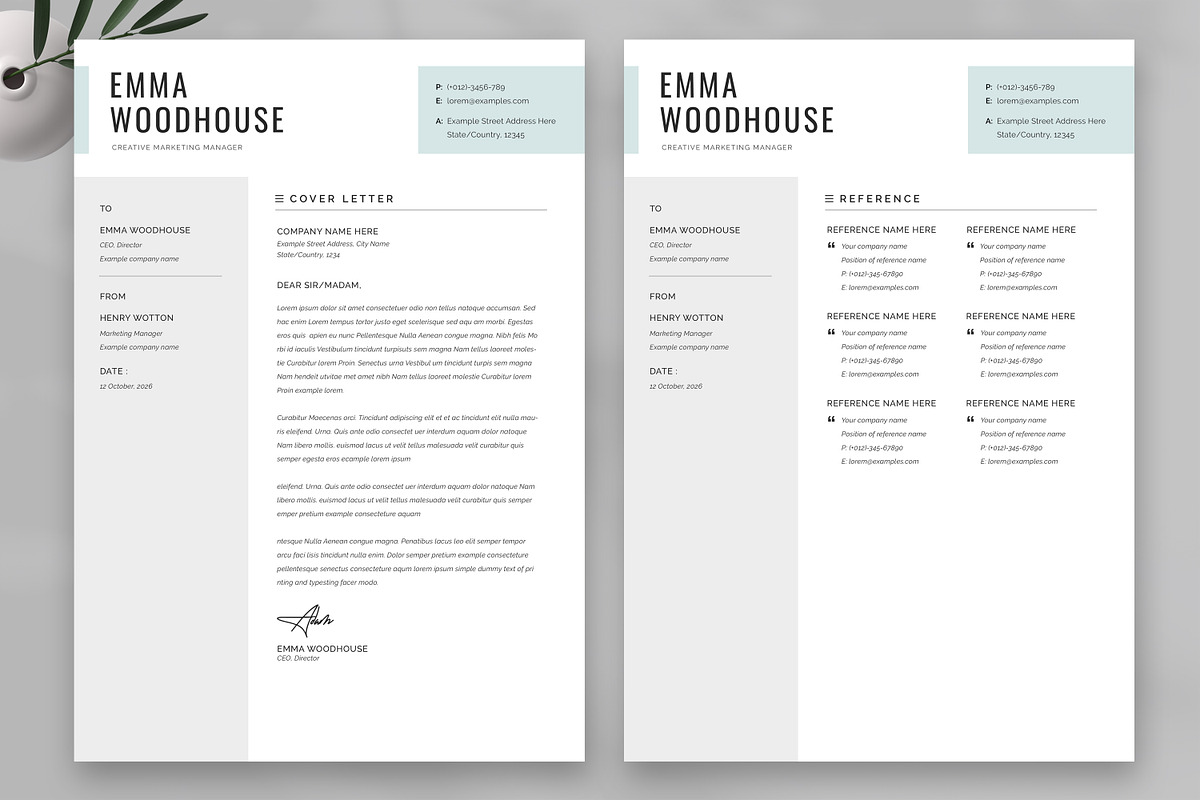 Resume Template / CV, a Resume Template by UpSolution (Photo 3 of 4)