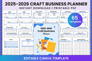 2025-2026 Craft Business Planner KDP, a Stationery Template by Shumaya