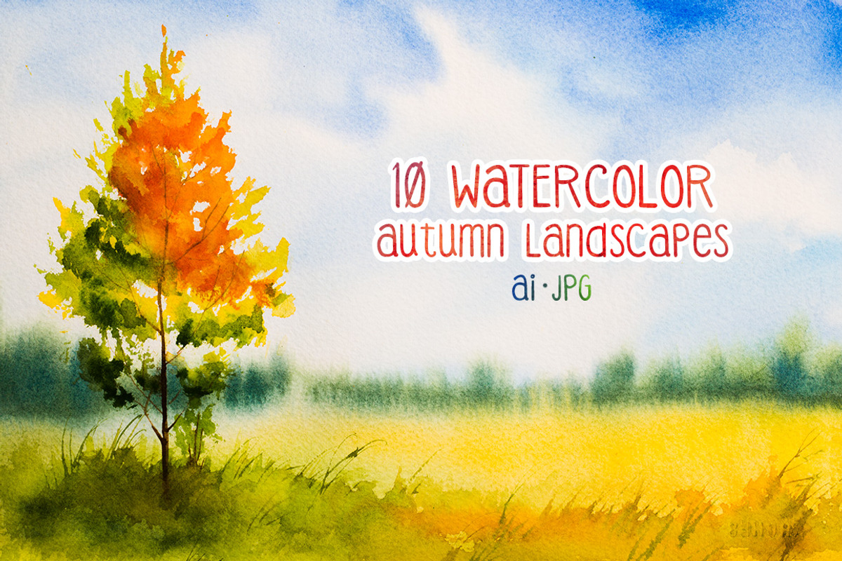 Autumn landscapes set 2, an Illustration by AlexGreenArt (Photo 1 of 5)