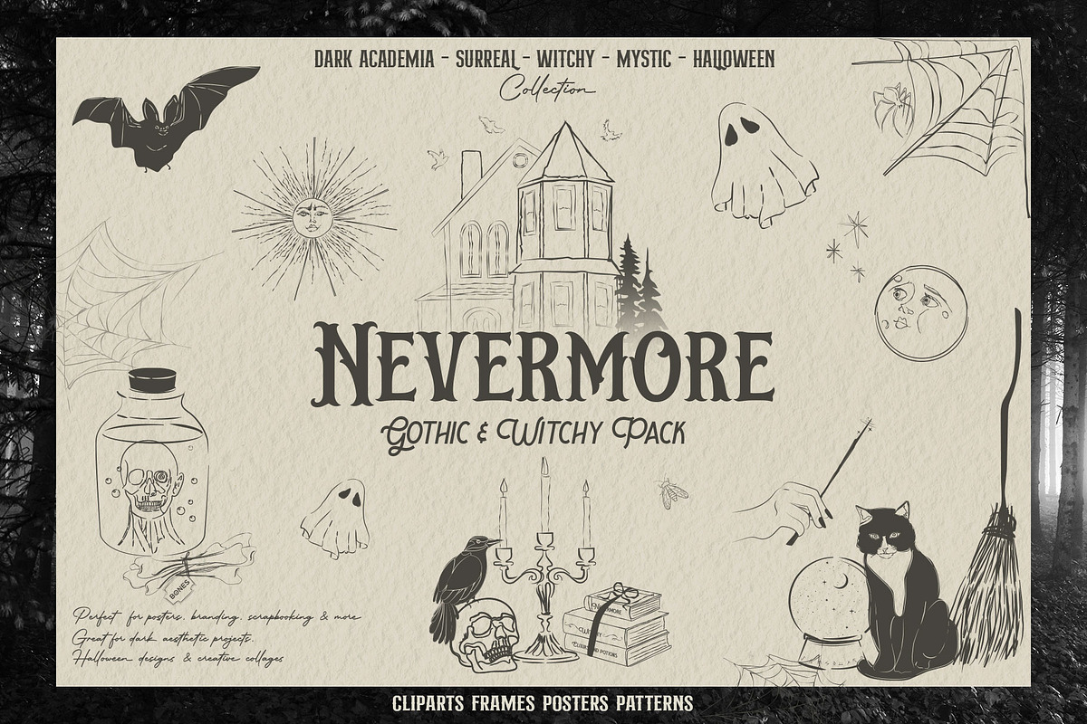 Nevermore: Gothic & Witchy Pack, an Object Graphic by Mio Buono (Photo 1 of 17)