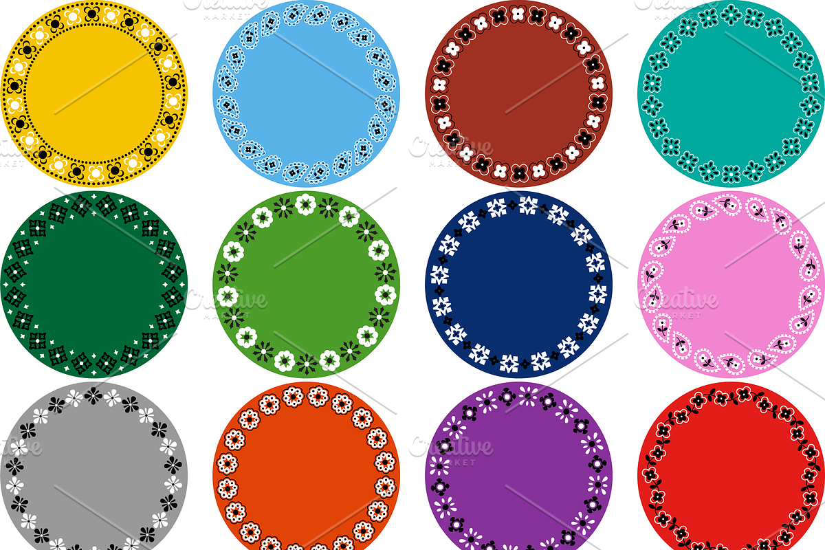 Bandana Border Patterns & Frames, a Background Graphic by Melissa Held Designs (Photo 5 of 5)