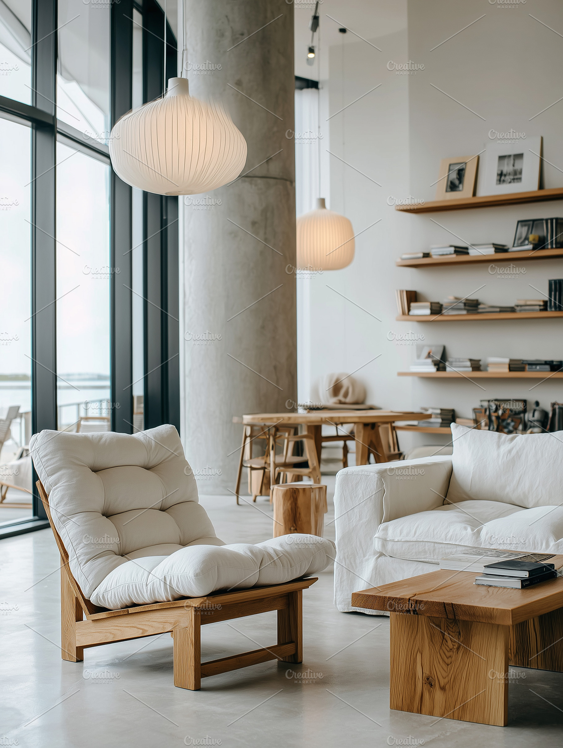 Modern minimalist living room with, an Architecture Photo by MistyDay