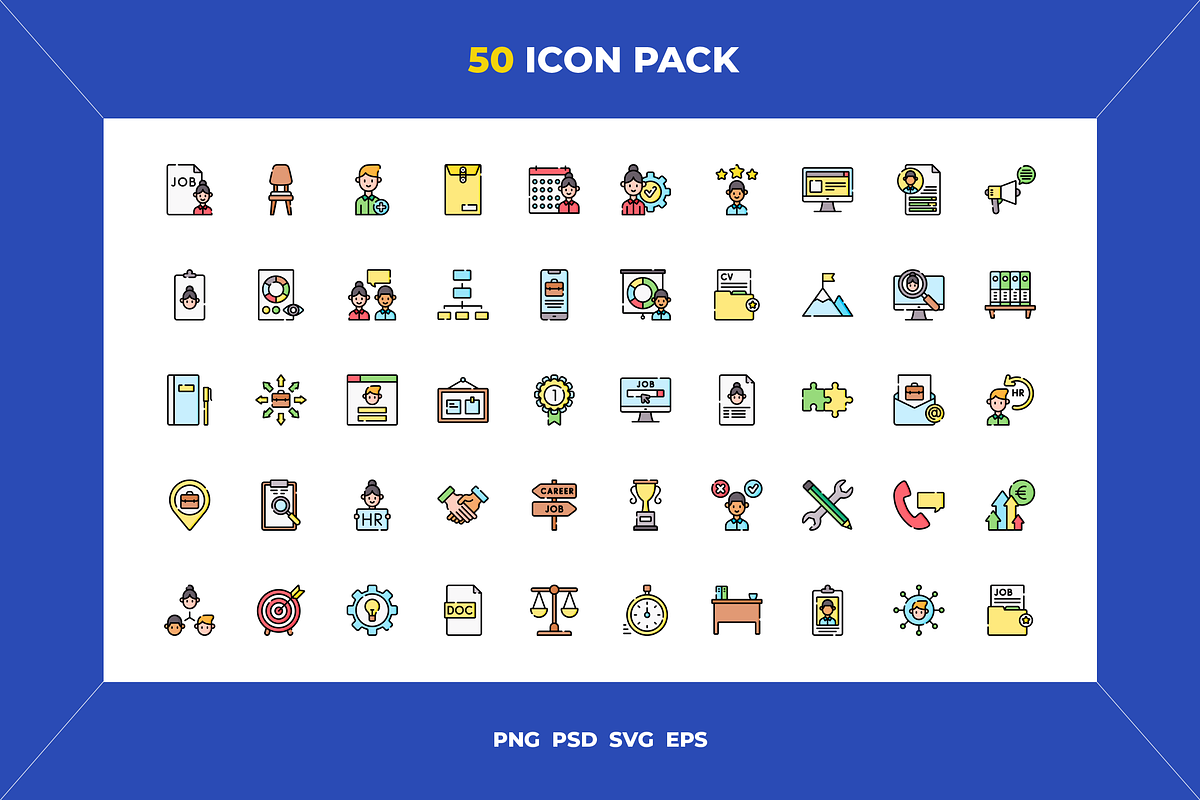 Human resources icons, an Outline Icon by Wencory (Photo 1 of 2)