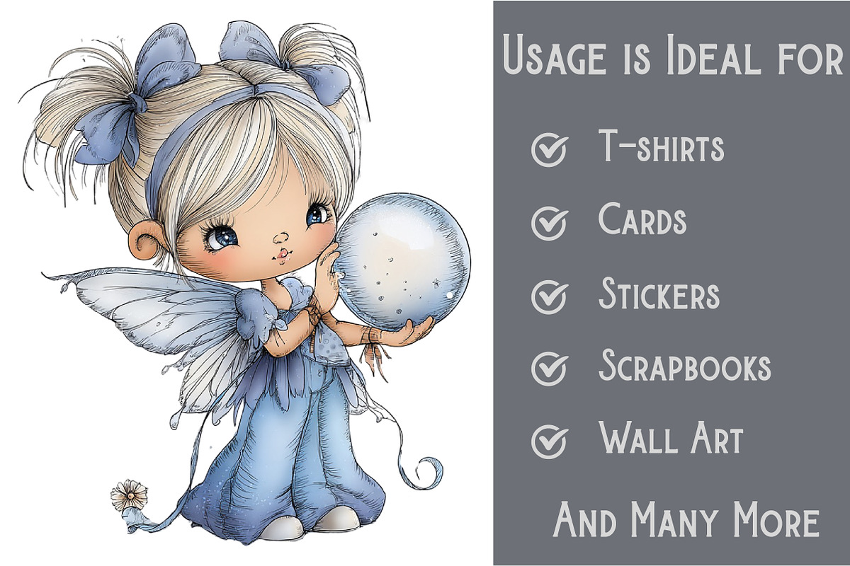 Whimsical Fairy Clipart, an Illustration by Pixels.Craft (Photo 3 of 6)