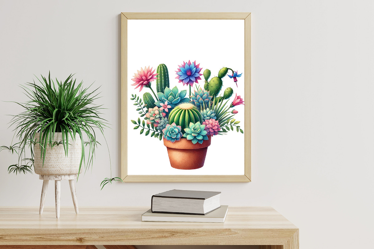 Watercolor Succulent Clipart, an Illustration by Designworld (Photo 8 of 9)