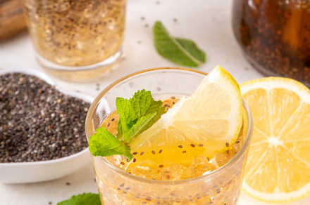 Iced chia seeds tea or lemonade