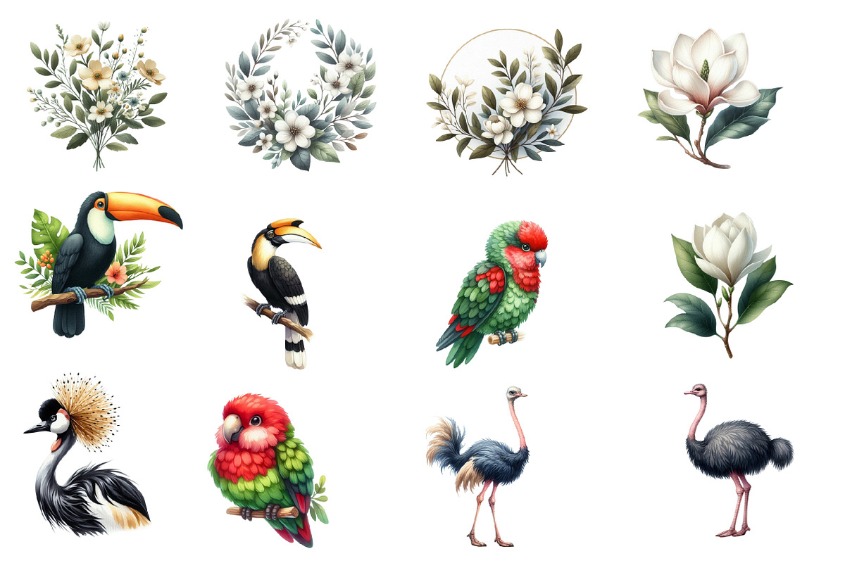 Tropical clipart bundle, an Illustration by Designworld (Photo 3 of 5)