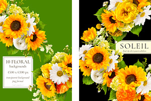 Soleil Floral Patterns & Clip Art