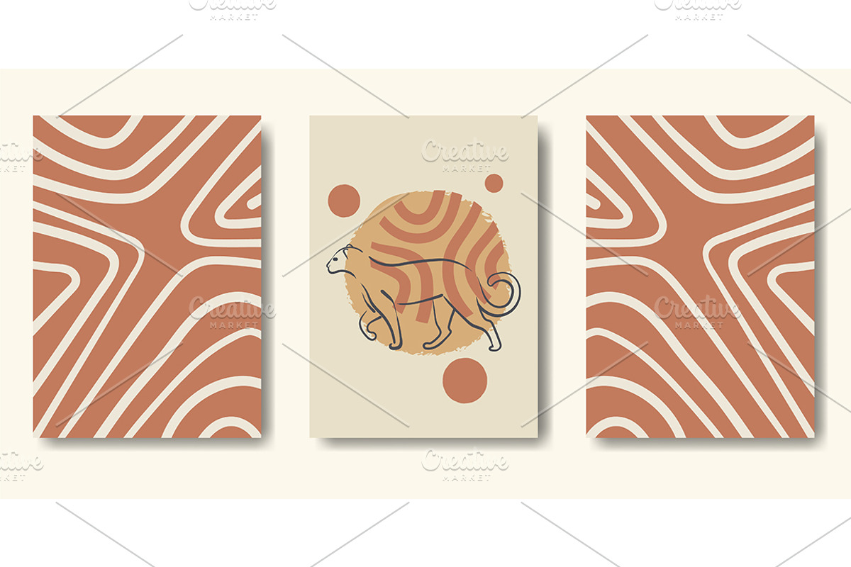 Boho Minimalist Wall Art Set, an Animal Illustration by NatalyN (Photo 1 of 4)
