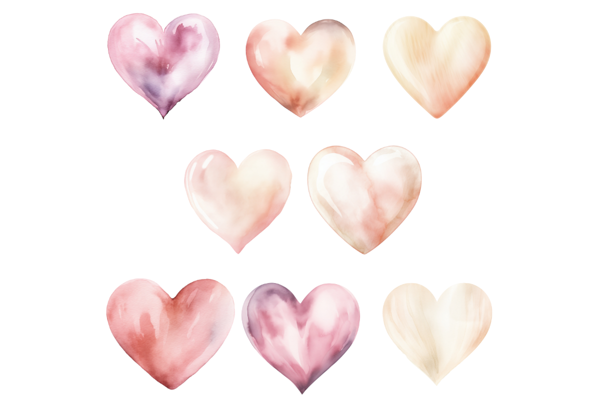 Watercolor Pastel Heart Cliparts, an Illustration by Mash Mash Stickers (Photo 5 of 9)