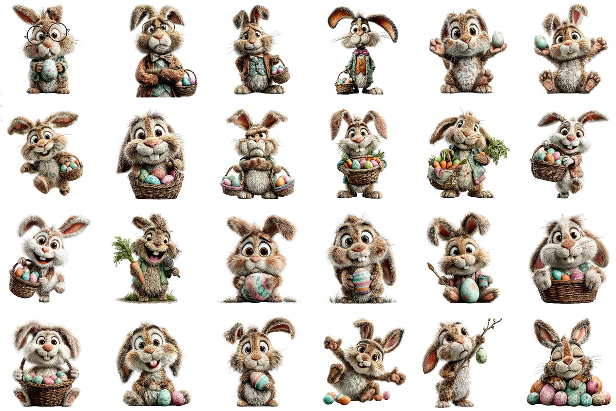 Funny Easter Bunny Clipart, an Illustration by Sublimation Artist (Photo 2 of 7)