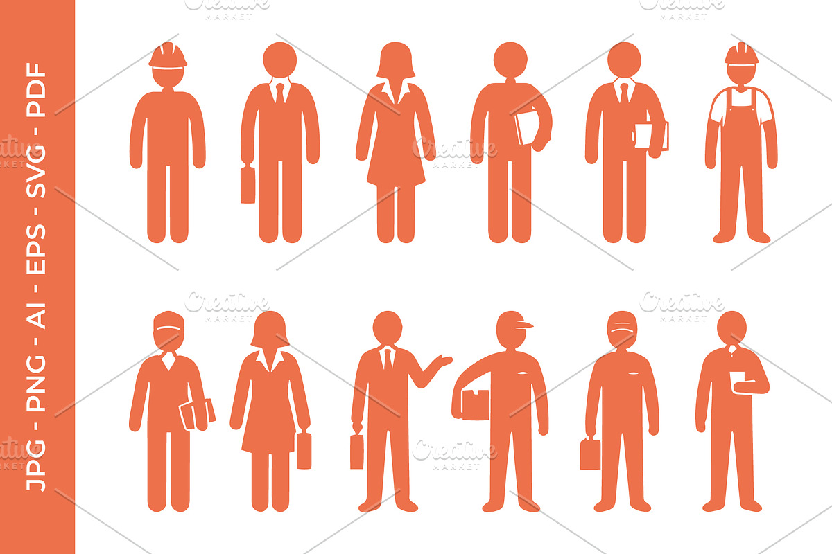 People Silhouettes Vector Bundle, a Person Illustration by nandinigraphics (Photo 1 of 5)