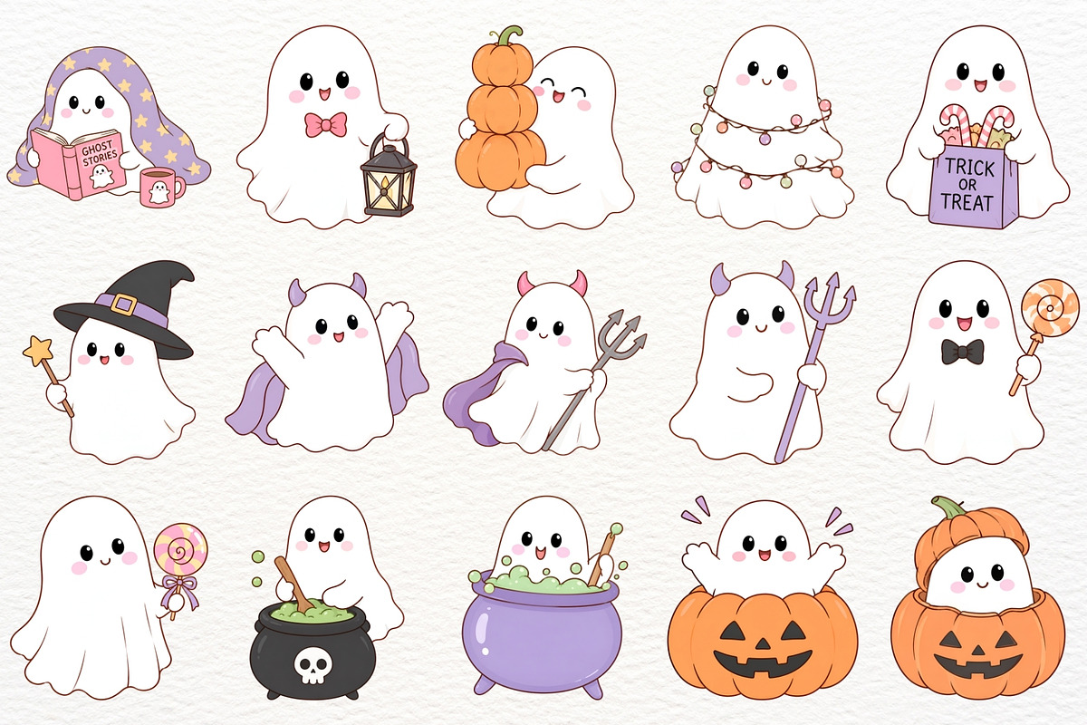 Halloween Ghost Clipart Spooky Boo, a Seasonal Illustration by SugarCloudStudioArt (Photo 4 of 6)